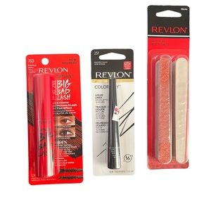Revlon Cosmetics Lot of Big Bad Lash Mascara Colorstay Liquid Liner Nail Files